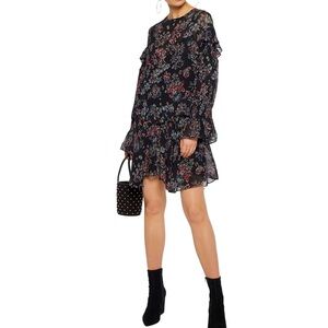 IRO Floral Print Chiffon Mini Dress